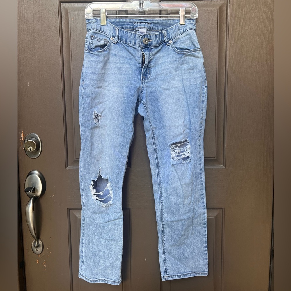 Women's Light Blue Distressed Jeans
